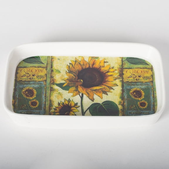 Set of 6 Porcelain Sunflowers Decorative Tray