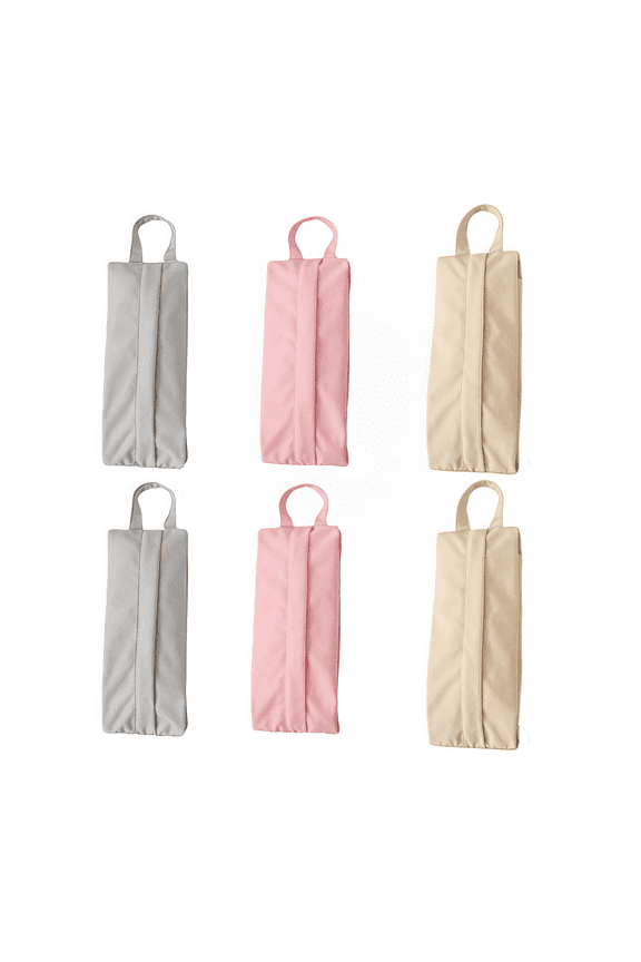 Set of 6 Portable Travel Storage Bags for Socks with Zipper 3 Colors