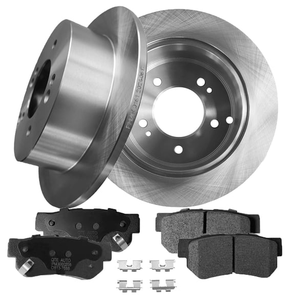 Set of 6 Rear 262mm Brake Disc Rotors-Rear D813 7688 Ceramic Brake Pad kit For 2005-2010 KIA Sportage