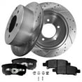 thumbnail image 1 of Set of 6 Rear 262mm Drilled Slotted Brake Disc Rotors-Rear D1037 7940 Ceramic Brake Pad kit For 2007-2017 Jeep Compass, 1 of 6