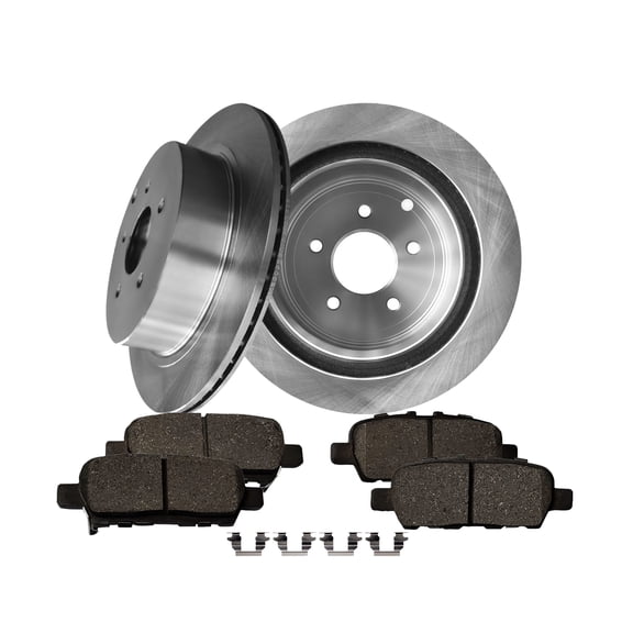 Set of 6 Rear 308mm Brake Disc Rotors-Ceramic Brake Pad Kit For 2015-2019 Infiniti QX60