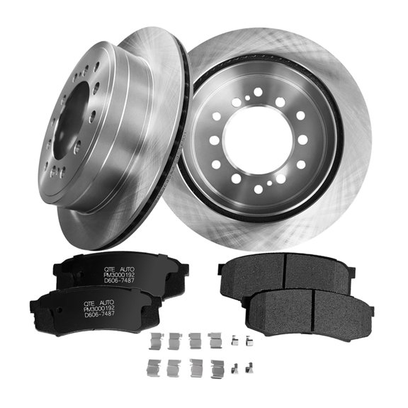Set of 6 Rear 312mm Brake Disc Rotors-Ceramic Brake Pad Kit For 2010-2014 Toyota FJ Cruiser