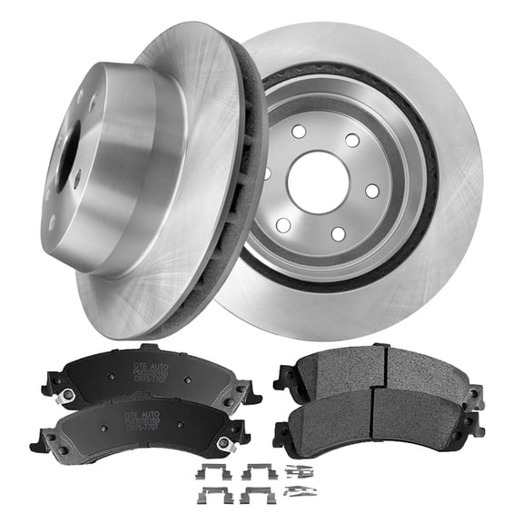 Set of 6 Rear 330.2mm Brake Disc Rotors-Ceramic Brake Pad Kit For 2002-2006 Chevrolet Avalanche 1500