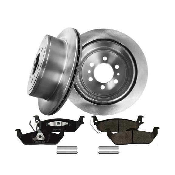 Set of 6 Rear 348mm Brake Disc Rotor-Ceramic Brake Pad Kit For 2006-2008 Lincoln Mark LT