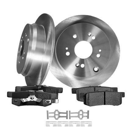 Set of 6 Rear Brake Disc Rotors 305mm-Ceramic Brake Pad Kit For 2013-2018 Acura RDX D1086 7418