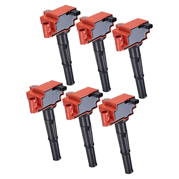 Set of 6 Red Color Ignition Coil Compatible with 1995 Toyota Tacoma 3.4L V Replacement for UF156 C1041