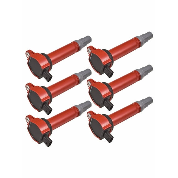 Set of 6 Red Color Ignition Coil Compatible with 2010 Chrysler 300 3.5L V6 3497cc Replacement for UF502 GN10310