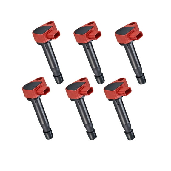 Set of 6 Red Color Ignition Coils Compatible with 2004-2007 Saturn Vue 3.5L V6 Replacement for UF242 C1221