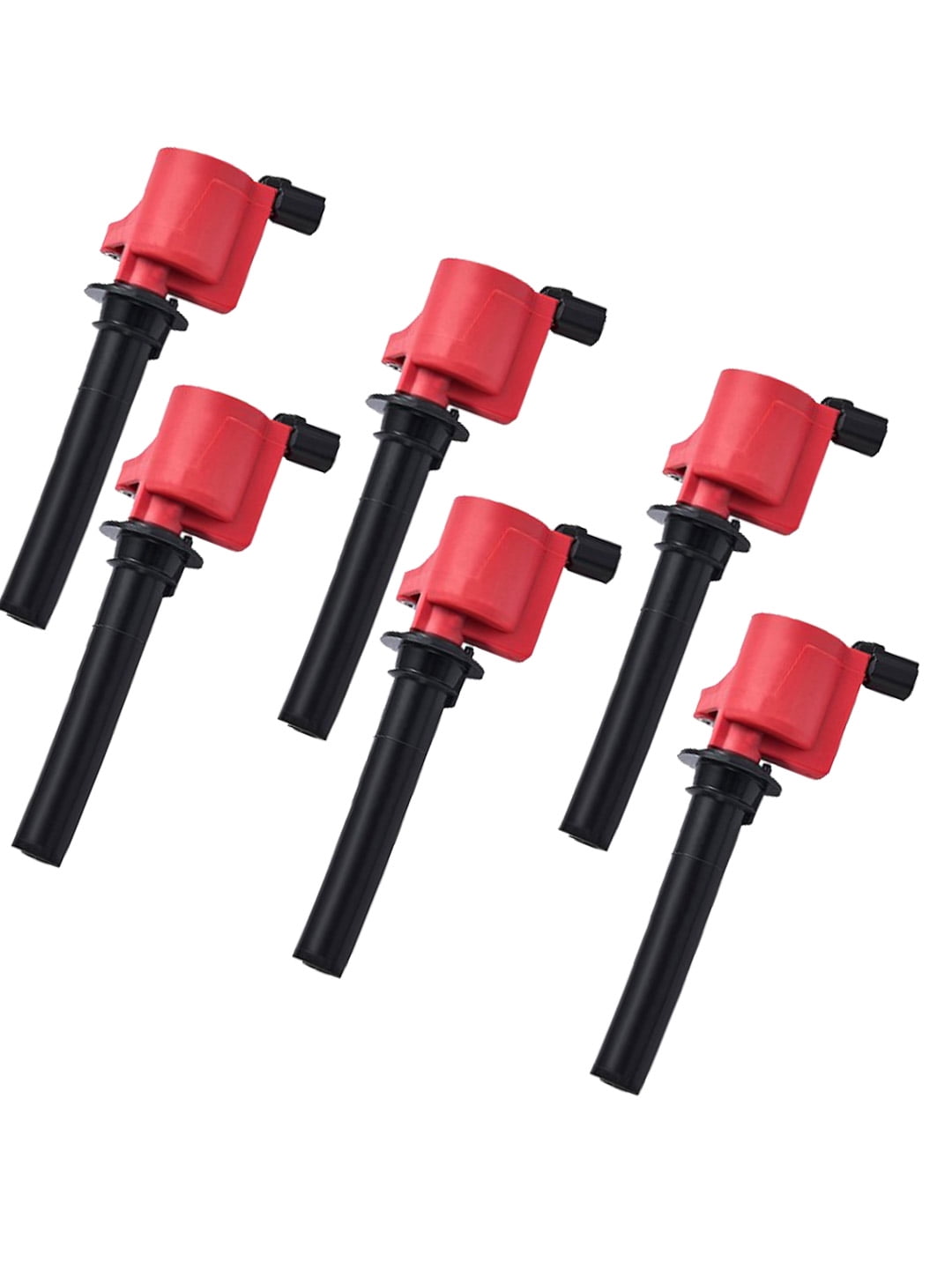 Set of 6 Red Ignition Coil Compatible with 2000 2004 2005 Ford Taurus