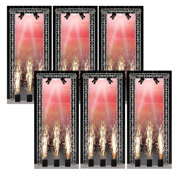 Set of 6 Red Wrestling Entrance Backdrop Cards for WWE & AEW Figure Displays
