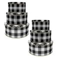 Set of 6 Round Holiday Decorative Nesting Tins Largest Measures 8