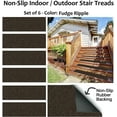 thumbnail image 1 of Set of 6 Rubber Backed Non-Slip 1/4" Thick Heavy Duty Indoor/Outdoor Carpet Stair Treads. Many Sizes Available (Color: Brown), 1 of 5