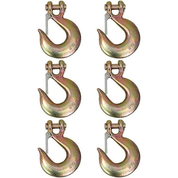 Set of 6, SHC-G70-31-LH (x6), 5/16" Grade 70 Heavy Duty Heavy Duty Sling/Slip/Safety Chain Hook, Wrecker Rollback Tow Truck & More!