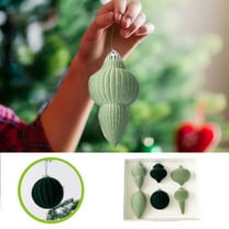 Set of 6 Shatterproof Christmas Tree Ornaments - Neutral Matte Spindle Decor for Vintage Farmhouse Xmas, Rustic Holiday & Home Decoration