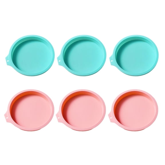 Set of 6 Silicone Cake Molds Multilayer Round Baking Pans for Layered Rainbow Cakes Heat Resistant Dessert Mould