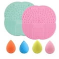 thumbnail image 1 of Set of 6, Silicone Makeup Brush Cleaning Mat and Makeup Sponge, findTop 2 PCS Makeup Brush Cleaner Pad and 4 PCS Foundation Blending Sponge (Assorted Colors), 1 of 9