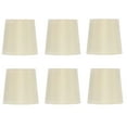 thumbnail image 1 of Set of 6 Silk Chandelier Lamp Shades 5 Inch Euro Style Drum Eggshell Silk, 1 of 3