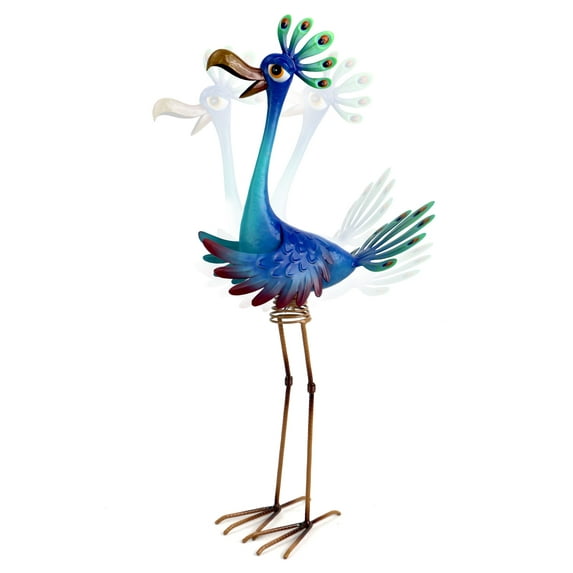 Set of 6 Silly Peacock Metal Garden Sculpture