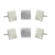 Set of 6 Silver Pesaro Metal Knobs Square Cabinet Knobs by Perilla Home