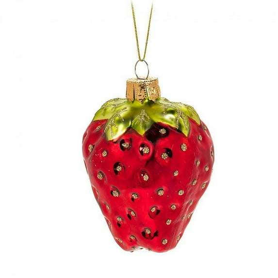 Set of 6 Single Strawberry Ornament