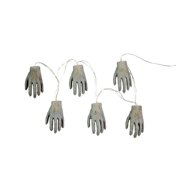 Set of 6 Skeleton Hands Halloween Light Set