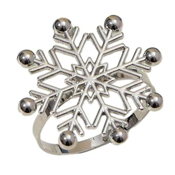 Set of 6 Snowflake Napkin Rings Christmas Napkin Holder Serviette Rings Perfect for Party Gatherings and Celebrations