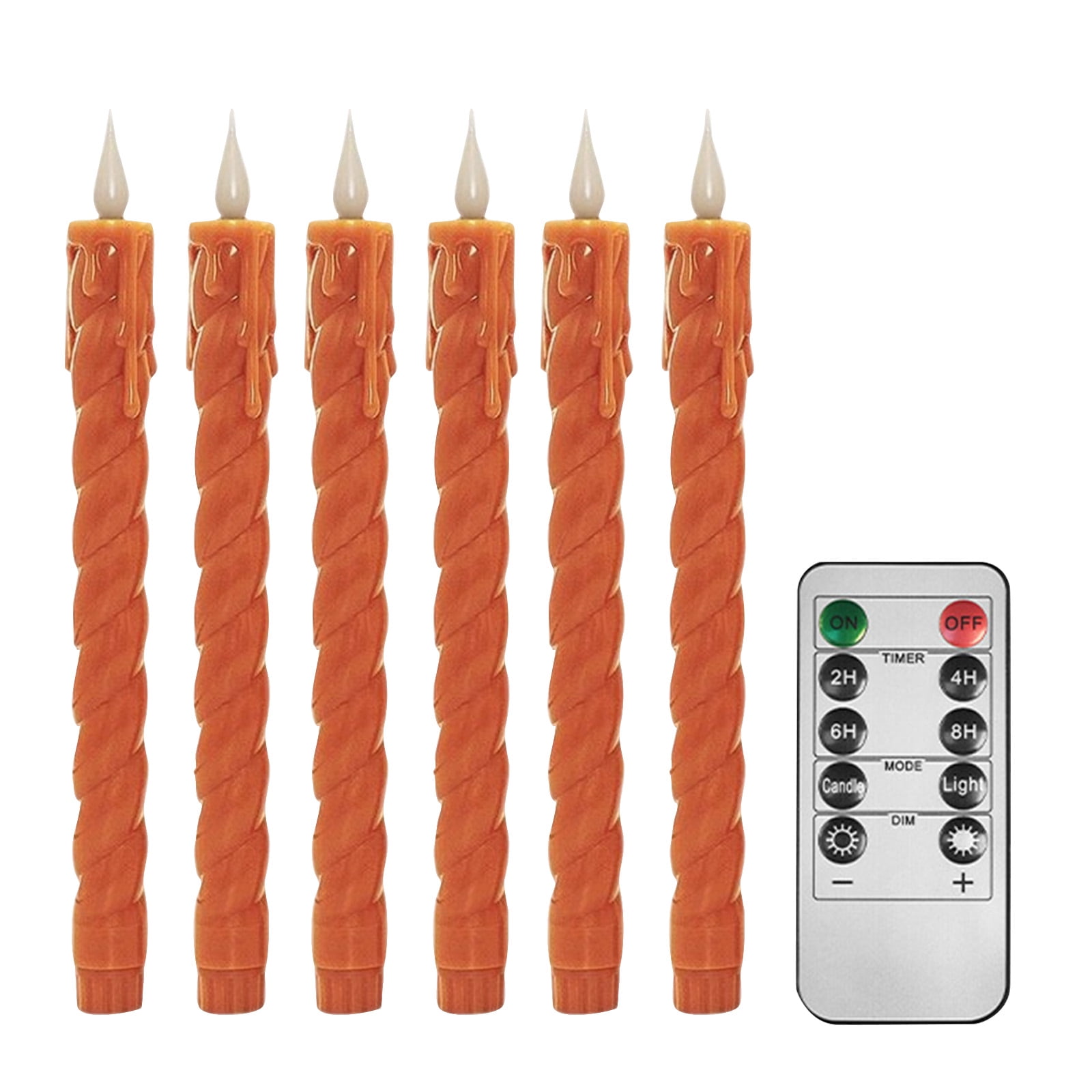 Skip Remote Operating Set of 6 Spiral Dripping Flameless Taper Candles with Remote Control ...