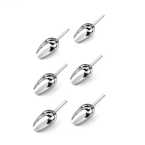 Set of 6 Stainless Steel Scoop for Bar, Ice, Candy, Dry Goods, Popcorn, Small Scooper 6oz