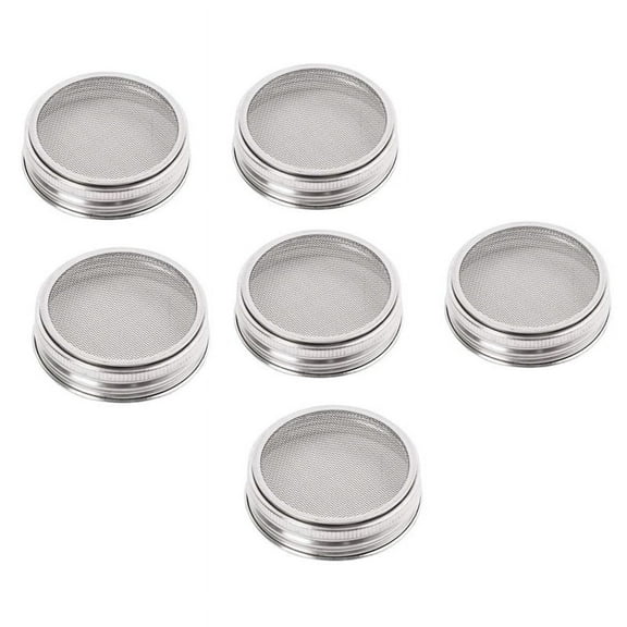 Set of 6 Stainless Steel Sprouting Jar Lid Kit for Superb Ventilation Fit for Wide Mouth Jars Canning Jars