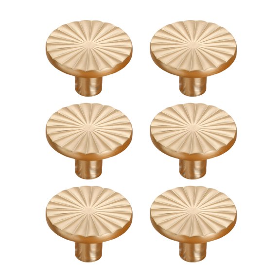 Set of 6 Stylish Nordics Styles Drawer Knobs Zines Alloy Brushed Brass Handle Convenient for Modern Cabinets and Dresser