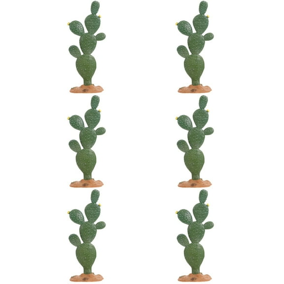 Set of 6 Tabletop Desert Green Plant Model Cactus Replica Office 14X6X6CM