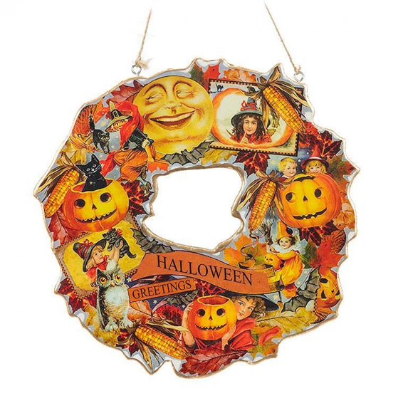 Set of 6 Vintage Halloween Greetings Wreath Wreath