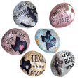 thumbnail image 1 of Set of 6 Western Patriotic Texas Lone Star State God Bless Colorful Pebble Rocks, 1 of 1