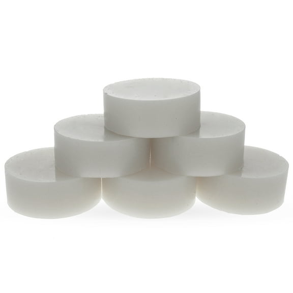 Set of 6 White Color Pure Filtered Circle Beeswaxes 4.8 oz