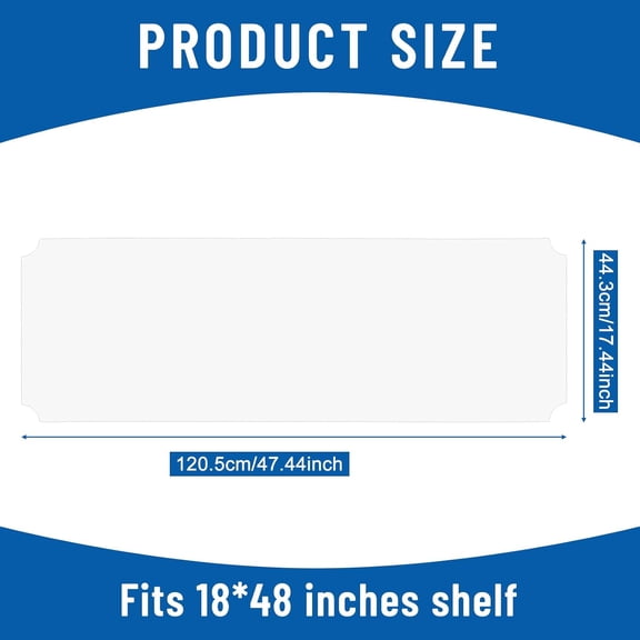 Set of 6 Wire Shelf Liners 18x48 Inch Heavy Duty Waterproof Non Adhesive Plastic Mat for Metal Rack Kitchen Shoe Cabinet Storage