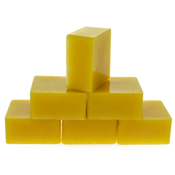 Set of 6 Yellow Color Triple Filtered Square Beeswaxes 2.4 oz