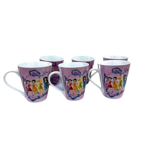 Set of 6 pcs Disney Fairies ceramic coffee mug tea cups