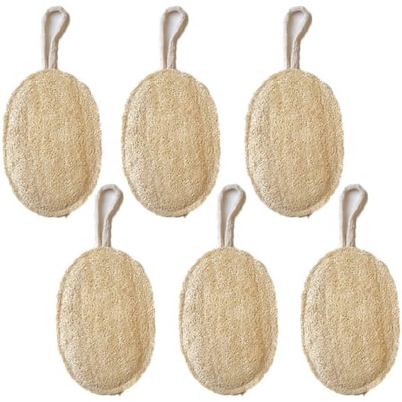 Set of 6 sponges, , Loofah, Beige