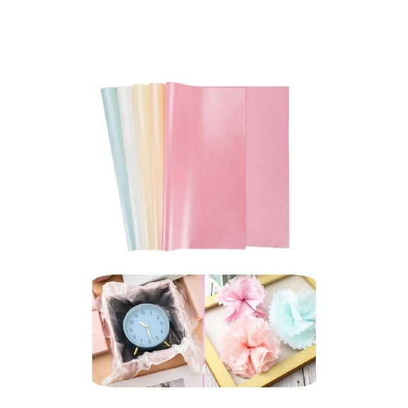 Set of 60 Pearlescent Shimmer Tissue,QZS Portable Bulks Metallic Tissue Paper for Holiday,19.7x13.8In Gift Wrap Paper for Packaging Wedding
