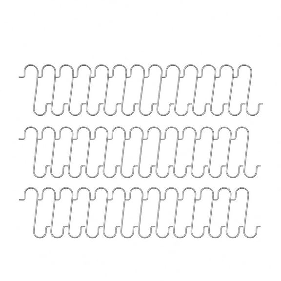 Set of 60 Silver Metal Wire Christmas Ornaments Hooks Hangers 1.16 Inches