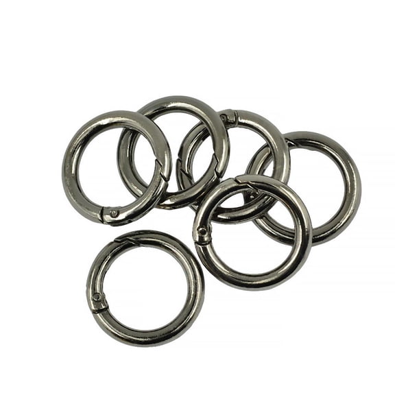 Set of 6pcs Alloy Round Spring Carabiners Clasp for Jewelry - Black