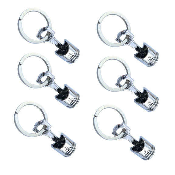 Set of 6pcs Automotive Metal Piston Keyring Wdie Muth Mechanical Charm Accessory for Car Lovers and Mechanics