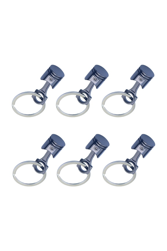 Set of 6pcs Automotive Metal Piston Keyring Wdie Muth Mechanical Charm Accessory for Car Lovers and Mechanics
