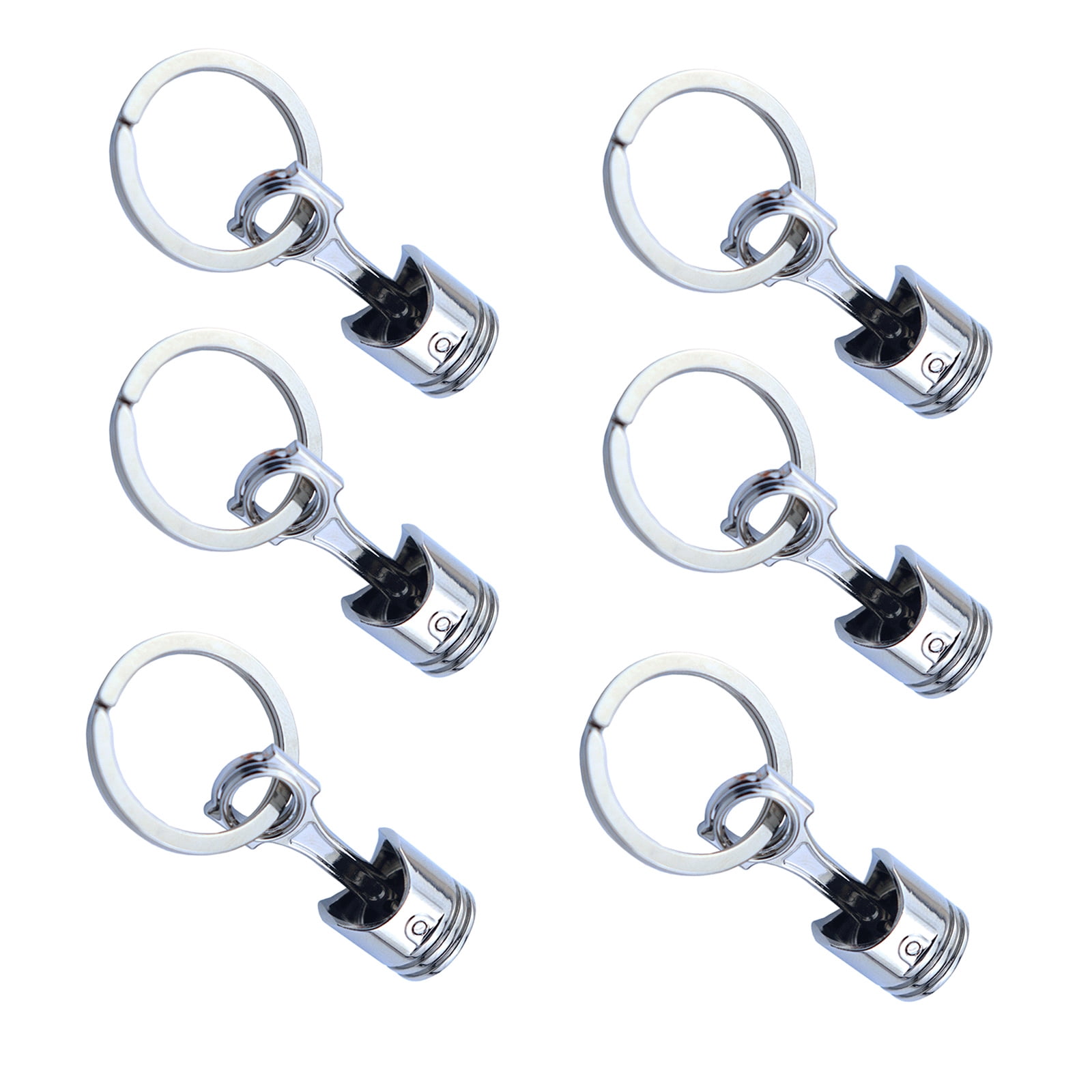 Key Ring Engine Set of 6pcs Industrial Engine Piston Keyring Alloy Metal Detachable ...