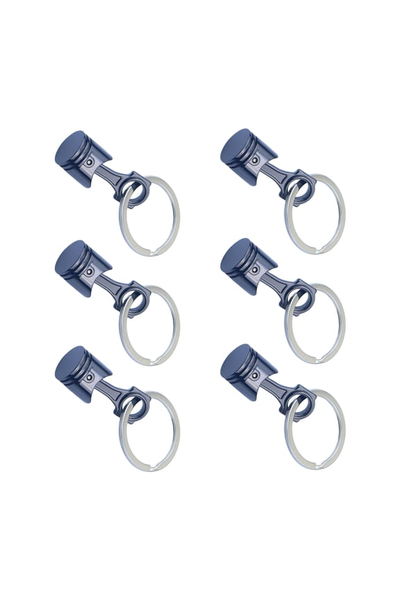 Set of 6pcs Industrial Engine Piston Keyring Alloy Metal Detachable Design Keychain Charm for Auto Modification Fan