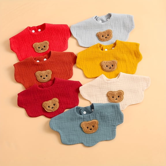 Set of 7 Adorable Bibs for Babies, Designed for Muslim Culture, Soft And Absorbent