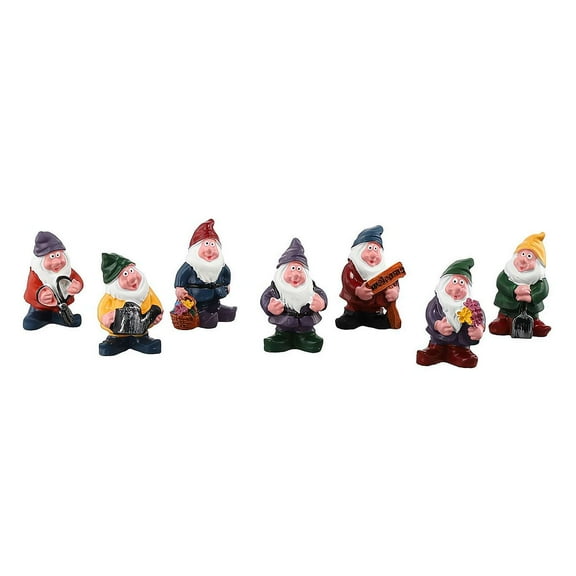 Set of 7 Mini Garden Gnomes - Garden Accessories - Miniature Gnome Figurines for or - Flower Decoration - Garden Fairy Outdoor Indoor Pots XJMU