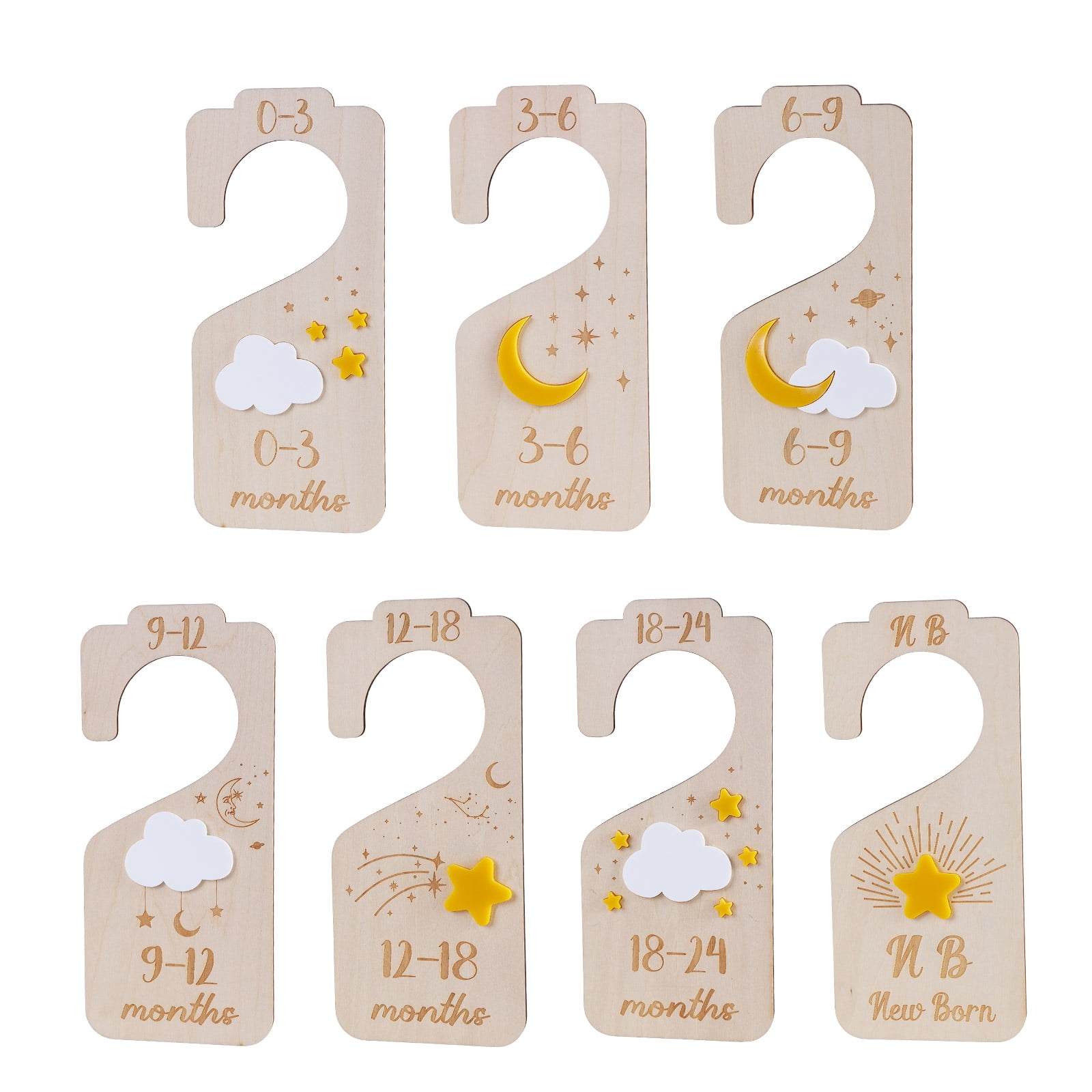 Set of 7 Nursery Closet Size Organizers Baby Clothes Dividers Practical