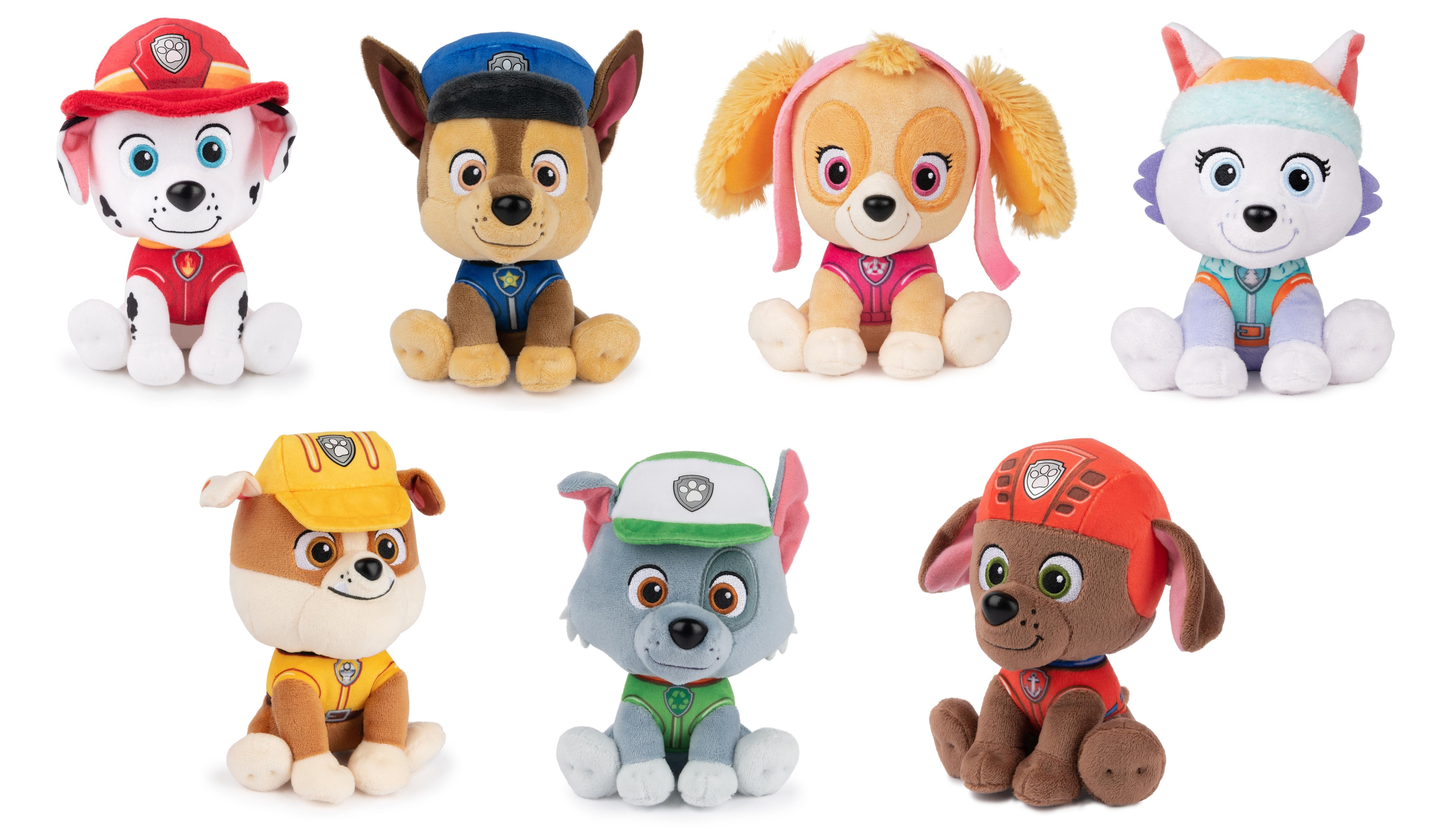 Set of 7 Paw Patrol 6-inch Plushs: Chase, Marshall, Skye, Everest, Rubble, Zuma and Rocky