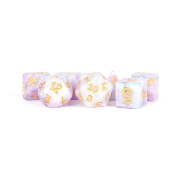 Set of 7 Polyhedral 16mm Dice - Lavender